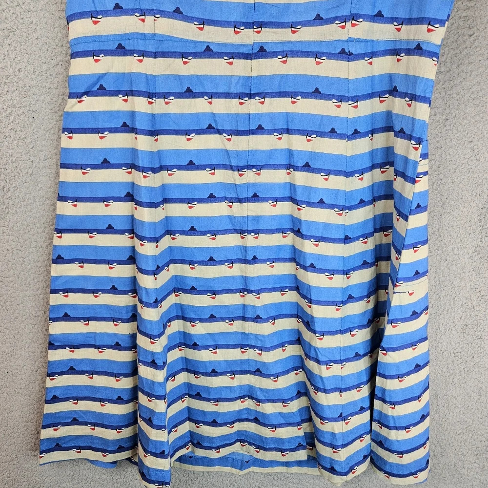 Pretty Vacant Dress Sz XL Nautical Print All Cotton Lined Lightweight Womens - Picture 9 of 13